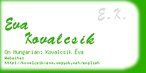 eva kovalcsik business card